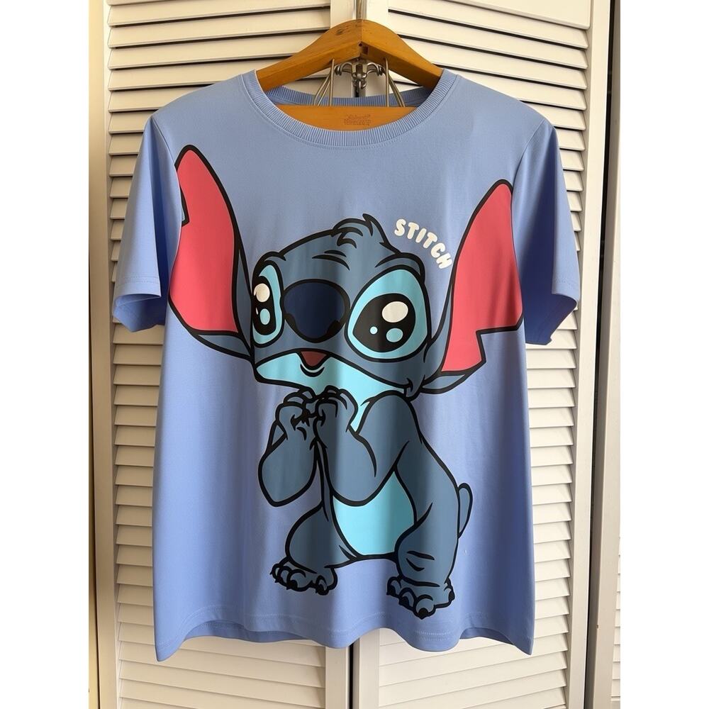 Disney Stitch Plush & Pajama Set Blue Sleepwear Lounge Bundle Gift - Picture 2 of 9
